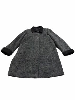 90s Y2K Vintage UD Utex Design Wool Sherpa Heavyweight Long Coat (Charcoal) L